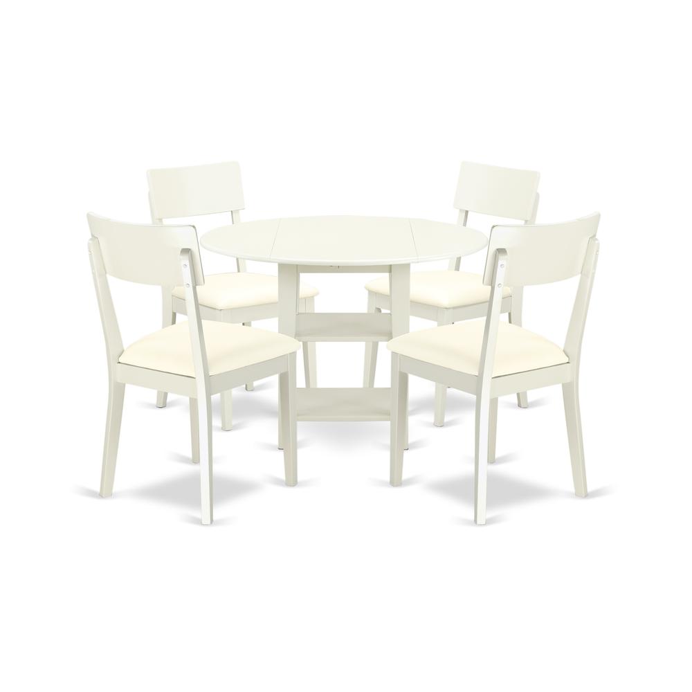 Dining Room Set Linen White SUAD5-LWH-LC By East West Furniture | Dining Sets | Modishstore - 2