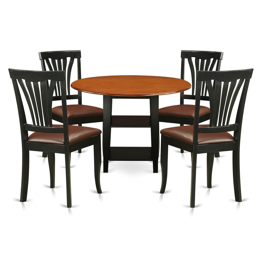 Dining Room Set Black & Cherry SUAV5-BCH-LC By East West Furniture | Dining Sets | Modishstore - 2