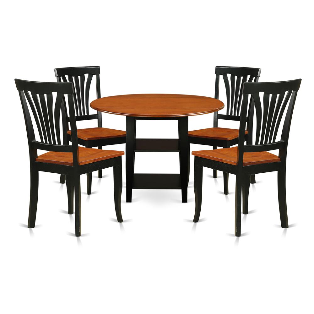 Dining Room Set Black & Cherry SUAV5-BCH-W By East West Furniture | Dining Sets | Modishstore - 2