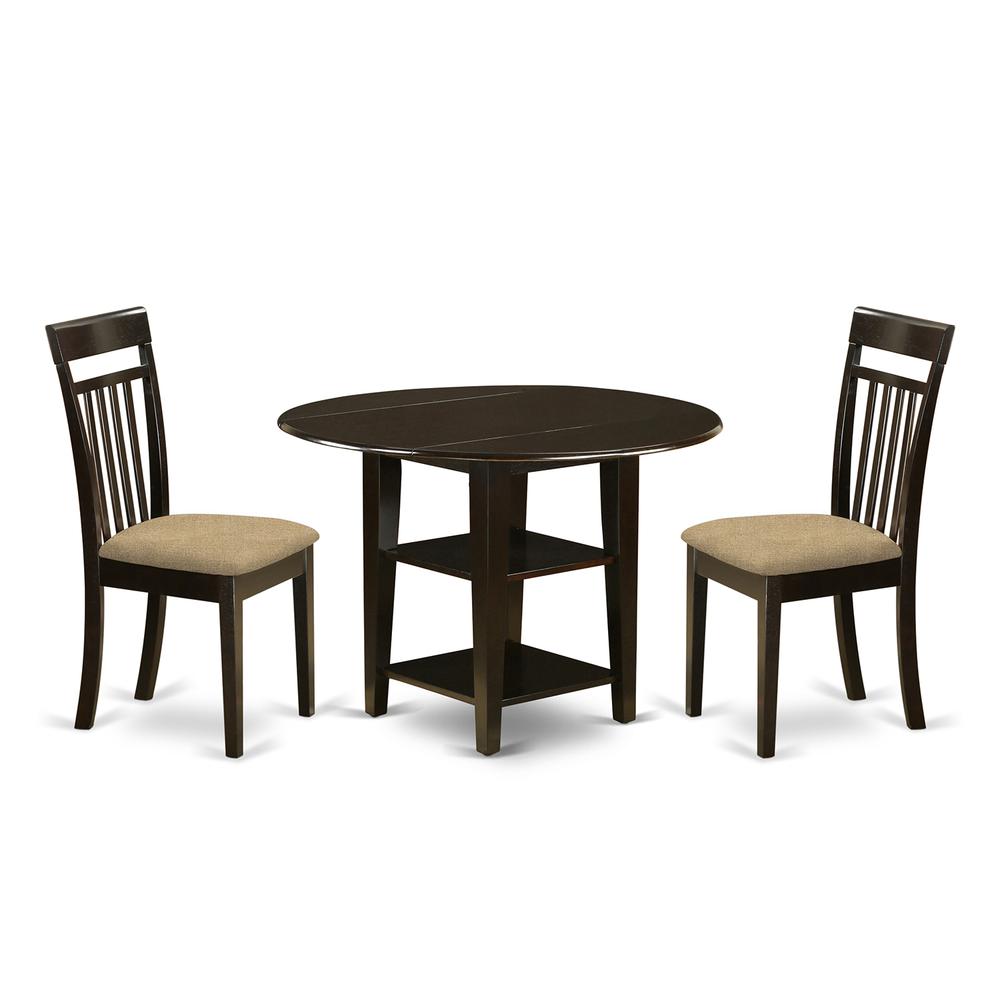 Dining Room Set Cappuccino SUCA3-CAP-C By East West Furniture | Dining Sets | Modishstore - 2