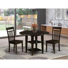 Dining Room Set Cappuccino SUCA3-CAP-W By East West Furniture