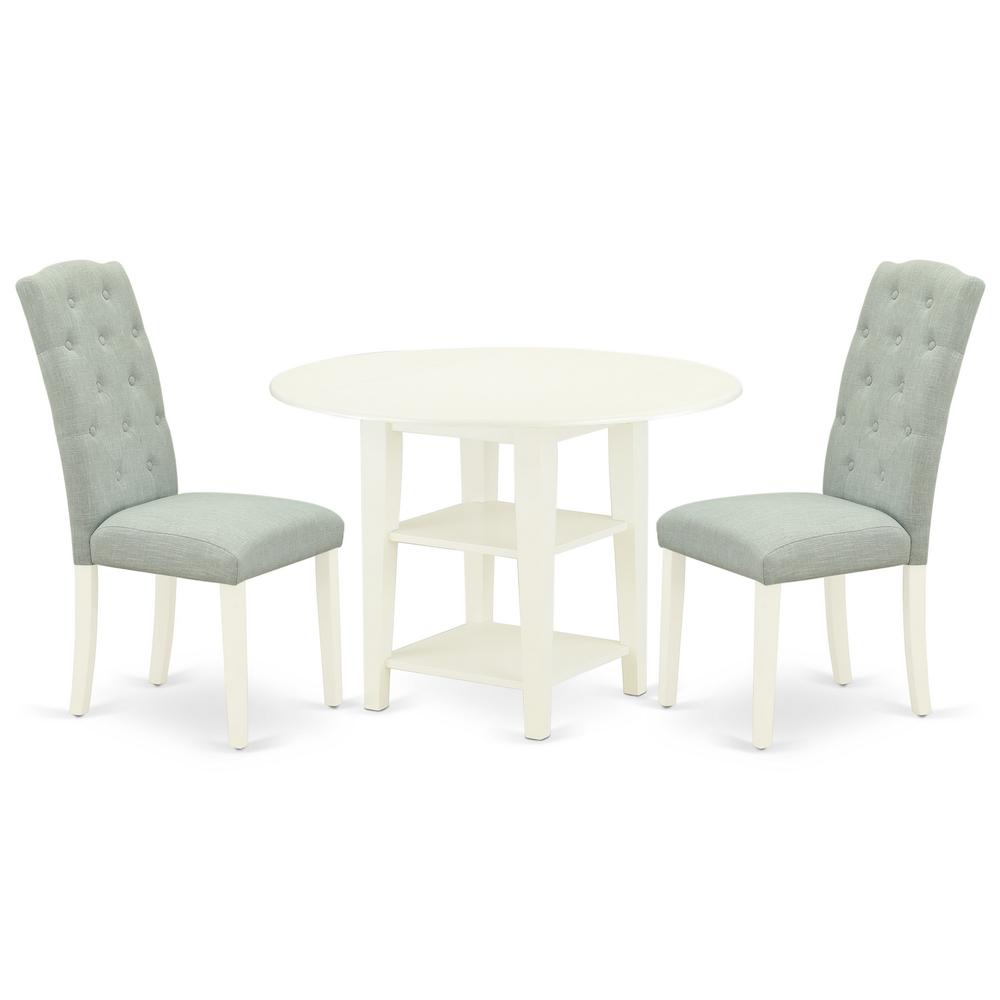 Dining Room Set Linen White SUCE3-LWH-15 By East West Furniture | Dining Sets | Modishstore - 2