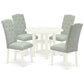 Dining Room Set Linen White SUCE5-LWH-15 By East West Furniture | Dining Sets | Modishstore - 2