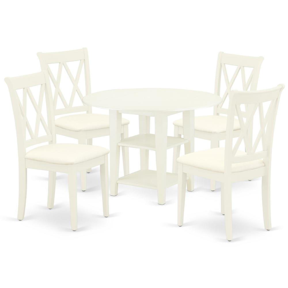 Dining Room Set Linen White SUCL5-LWH-C By East West Furniture | Dining Sets | Modishstore - 2