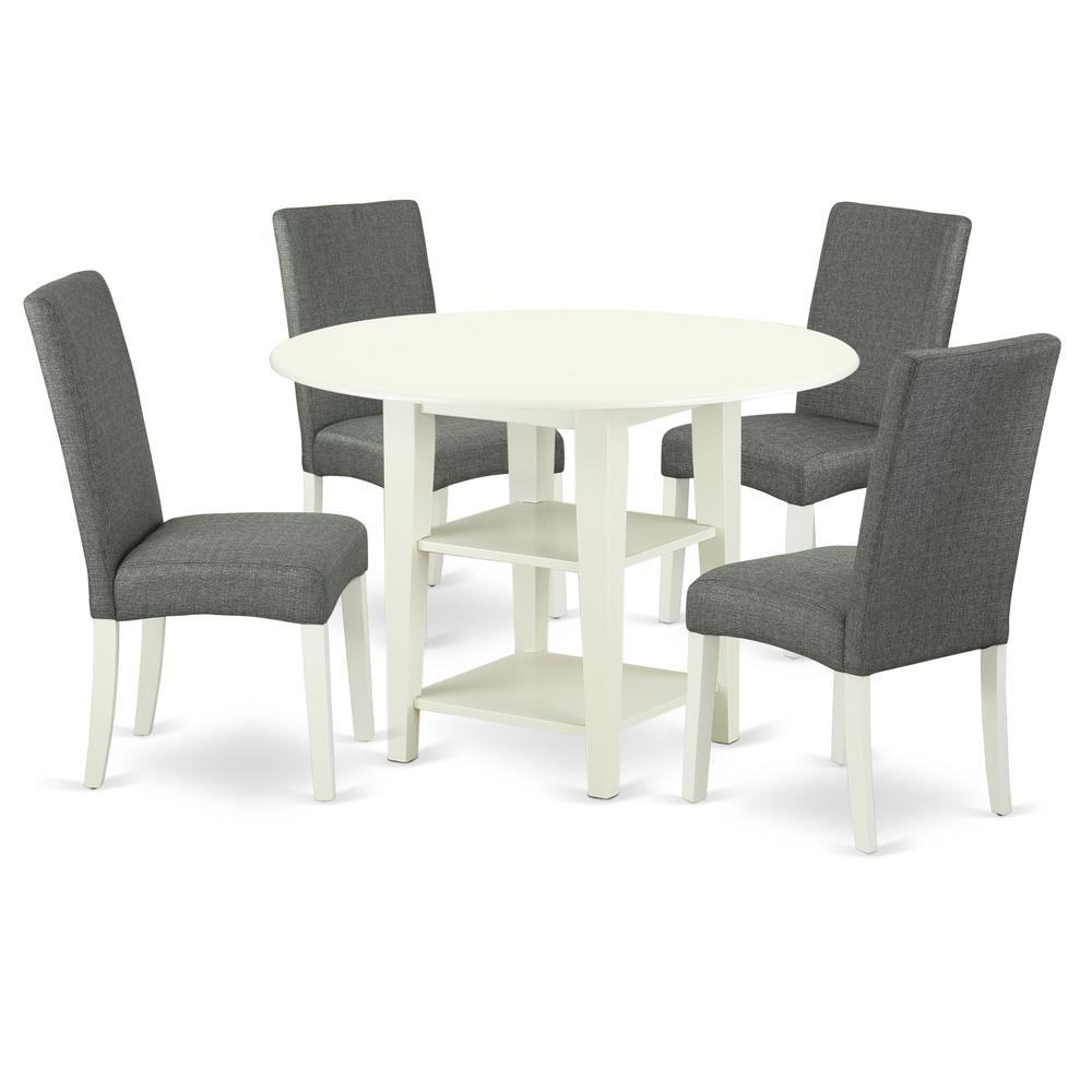 Dining Room Set Linen White SUDR5 - LWH - 07 By East West Furniture | Dining Sets | Modishstore - 2