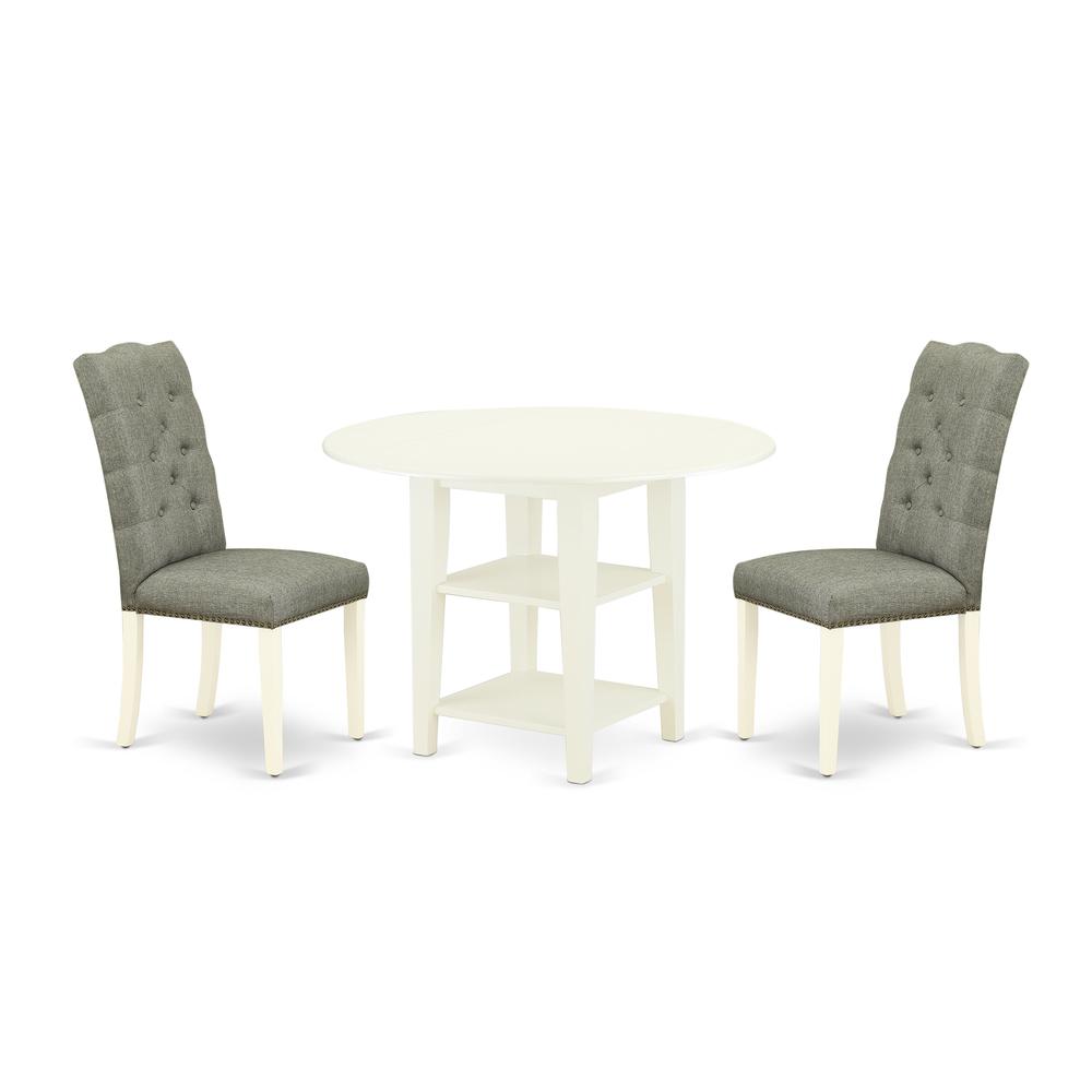 Dining Room Set Linen White SUEL3 - LWH - 07 By East West Furniture | Dining Sets | Modishstore - 2
