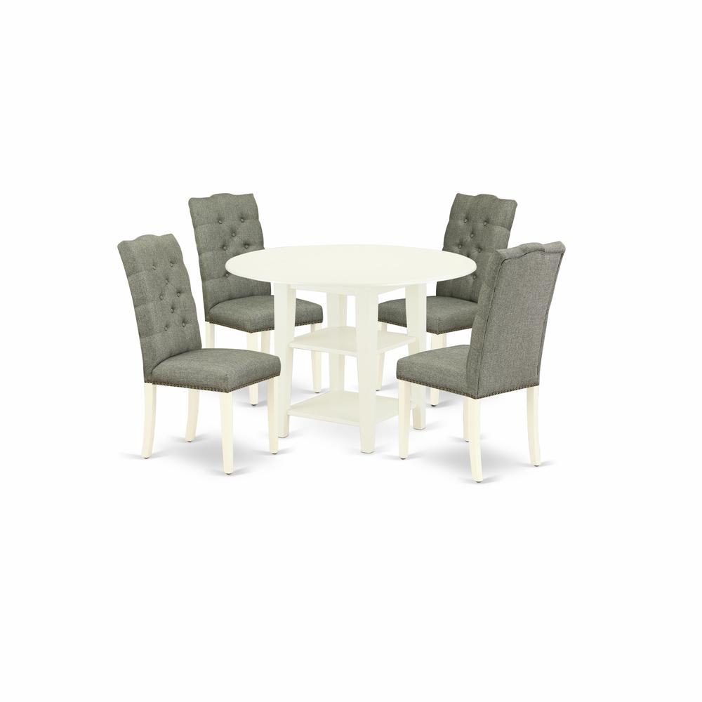Dining Room Set Linen White SUEL5 - LWH - 07 By East West Furniture | Dining Sets | Modishstore - 2