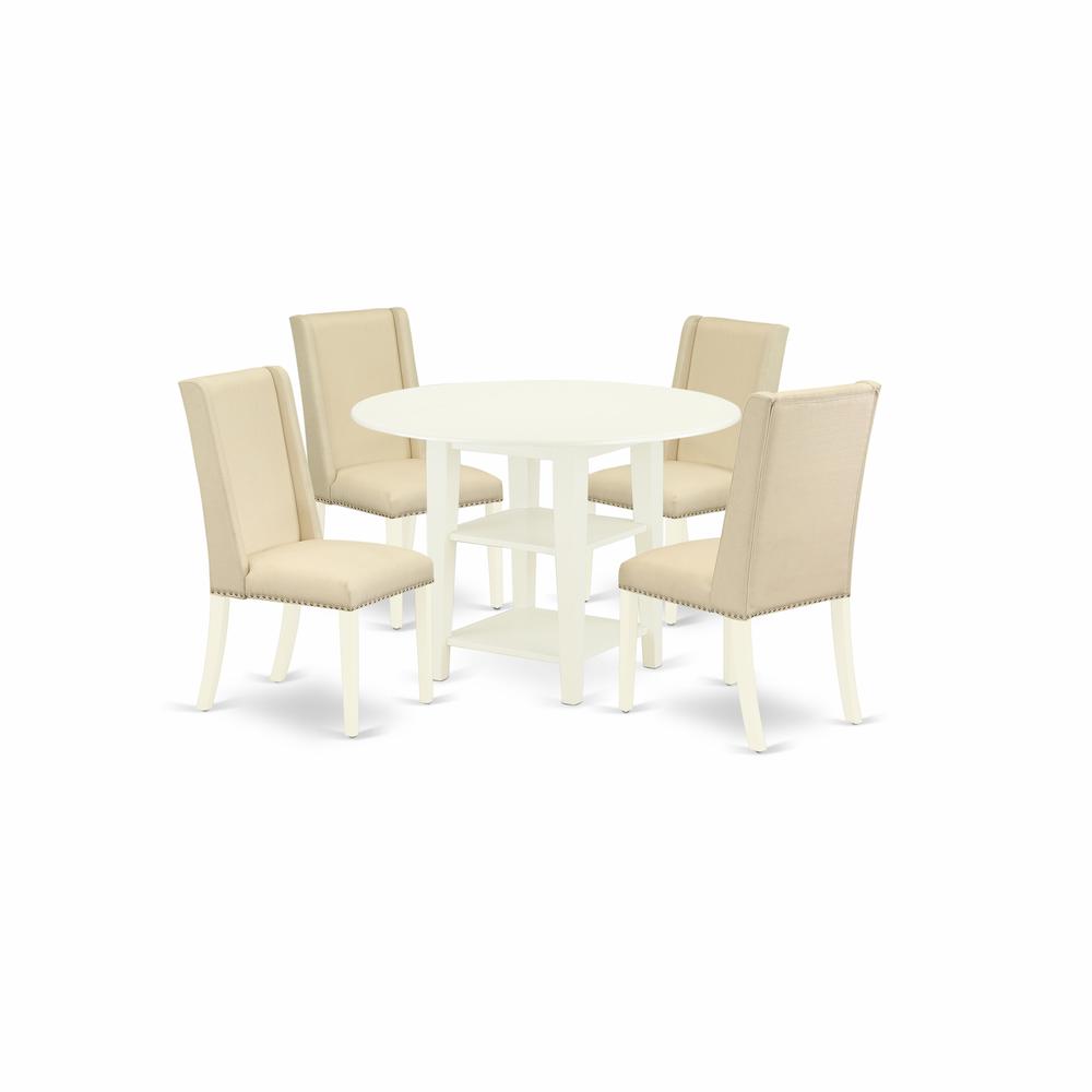 Dining Room Set Linen White SUFL5 - LWH - 01 By East West Furniture | Dining Sets | Modishstore - 2
