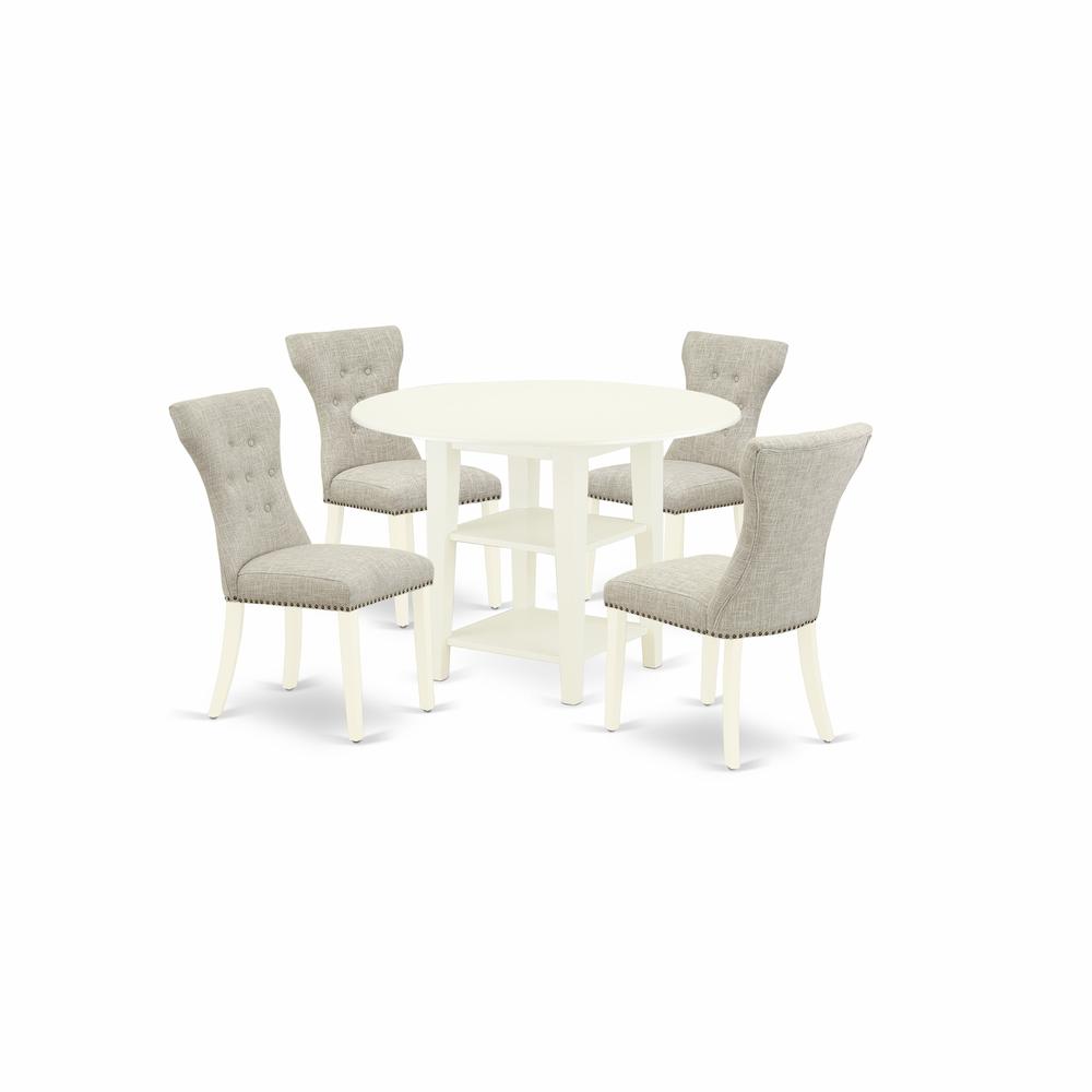 Dining Room Set Linen White SUGA5 - LWH - 35 By East West Furniture | Dining Sets | Modishstore - 2