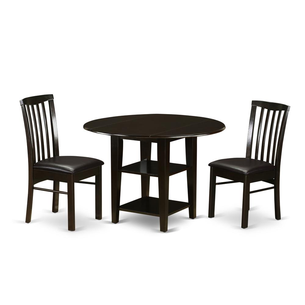 Dining Room Set Cappuccino SUHL3-CAP-LC By East West Furniture | Dining Sets | Modishstore - 2