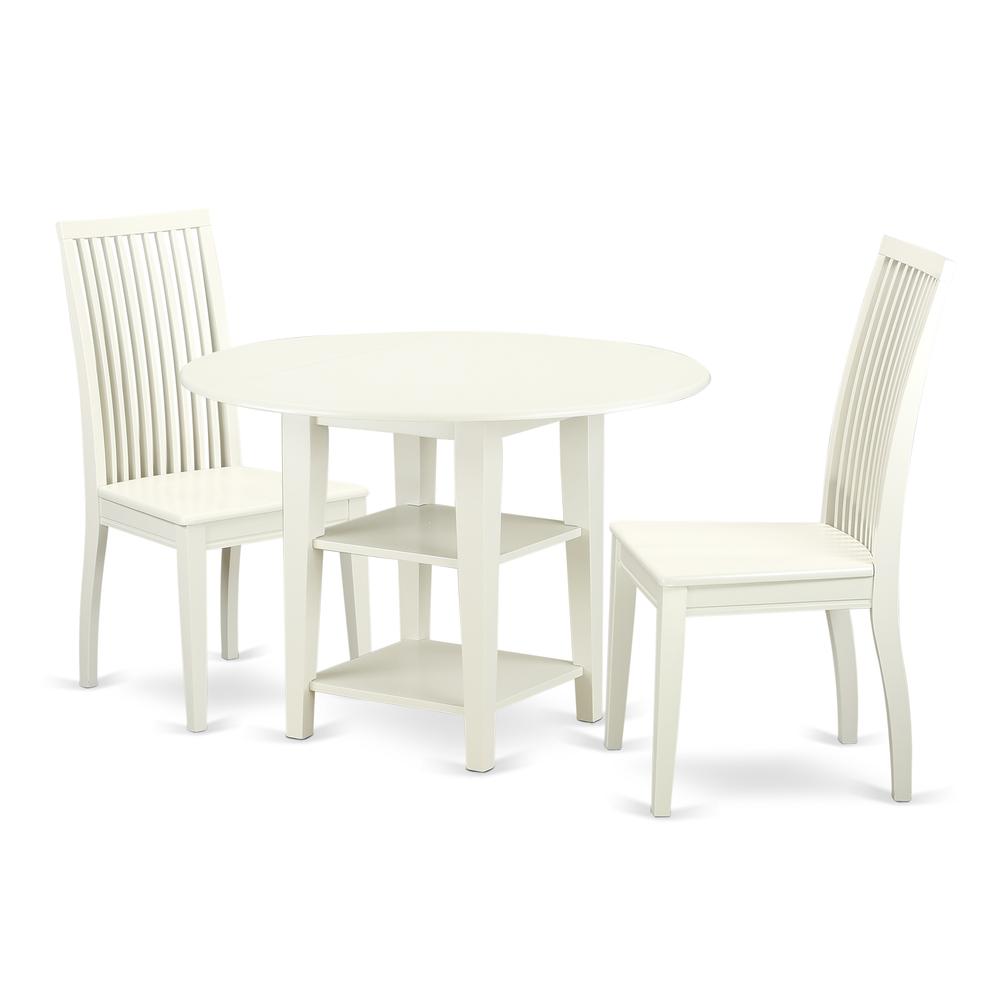 Dining Room Set Linen White SUIP3-LWH-W By East West Furniture | Dining Sets | Modishstore - 2