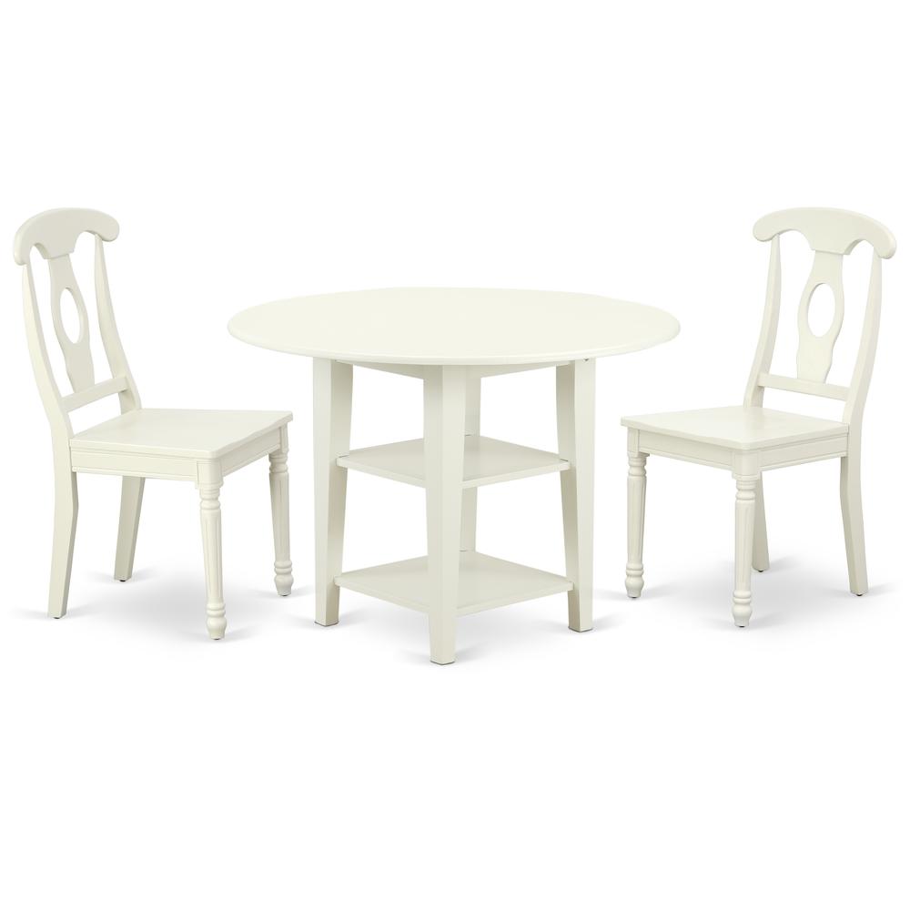 Dining Room Set Linen White SUKE3-LWH-W By East West Furniture | Dining Sets | Modishstore - 2