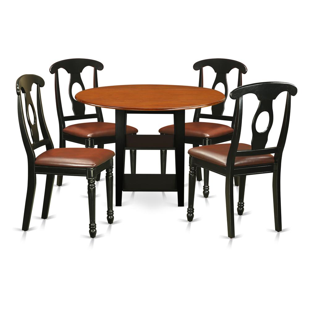 Dining Room Set Black & Cherry SUKE5-BCH-LC By East West Furniture | Dining Sets | Modishstore - 2