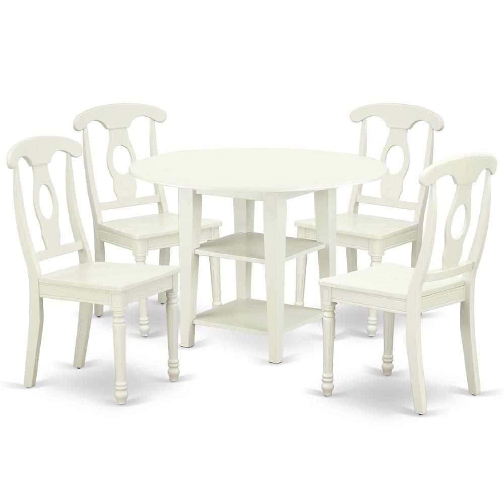 Dining Room Set Linen White SUKE5-LWH-W By East West Furniture | Dining Sets | Modishstore - 2