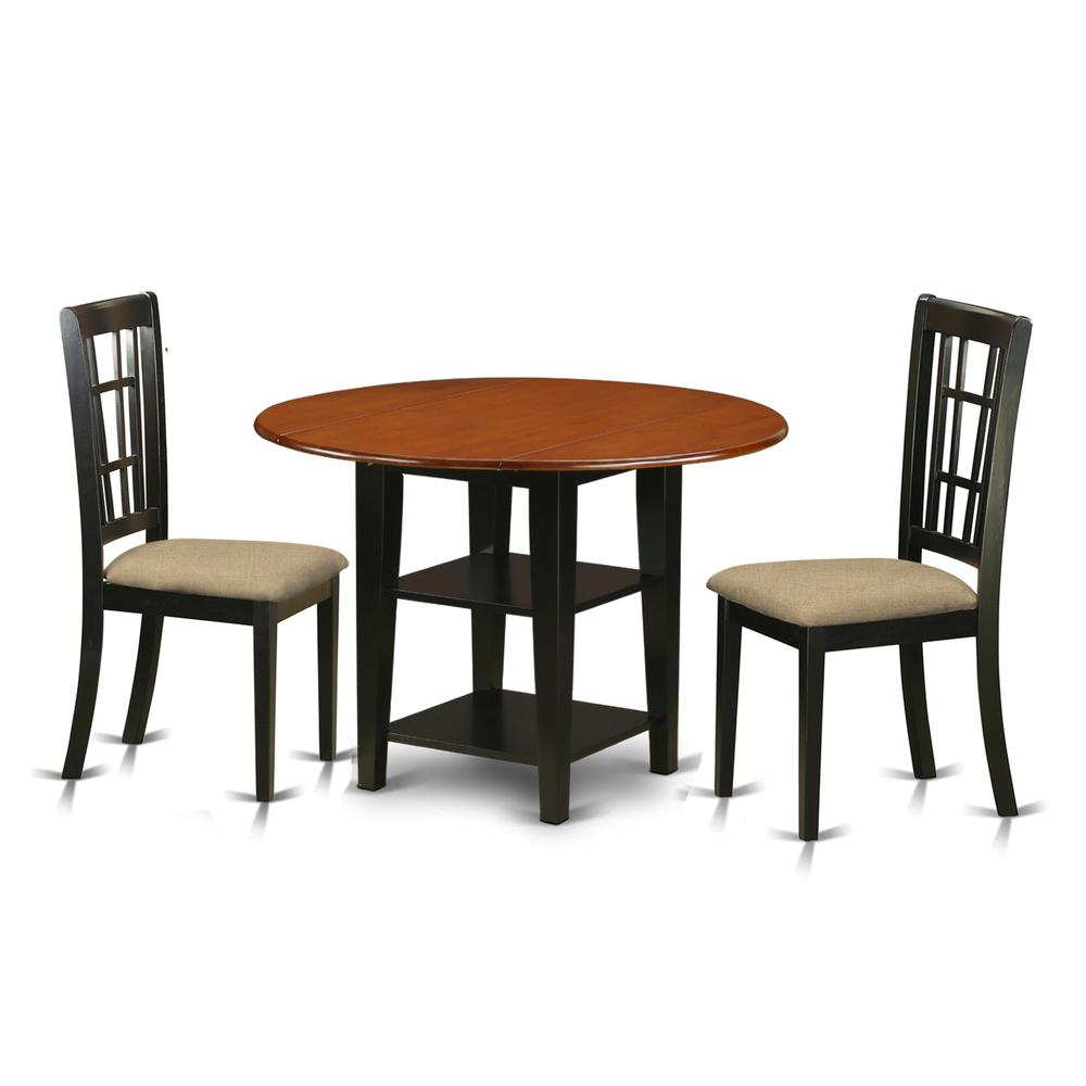 Dining Room Set Black & Cherry SUNI3-BCH-C By East West Furniture | Dining Sets | Modishstore - 2
