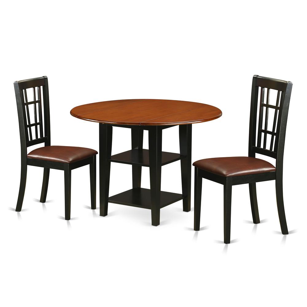 Dining Room Set Black & Cherry SUNI3-BCH-LC By East West Furniture | Dining Sets | Modishstore - 2