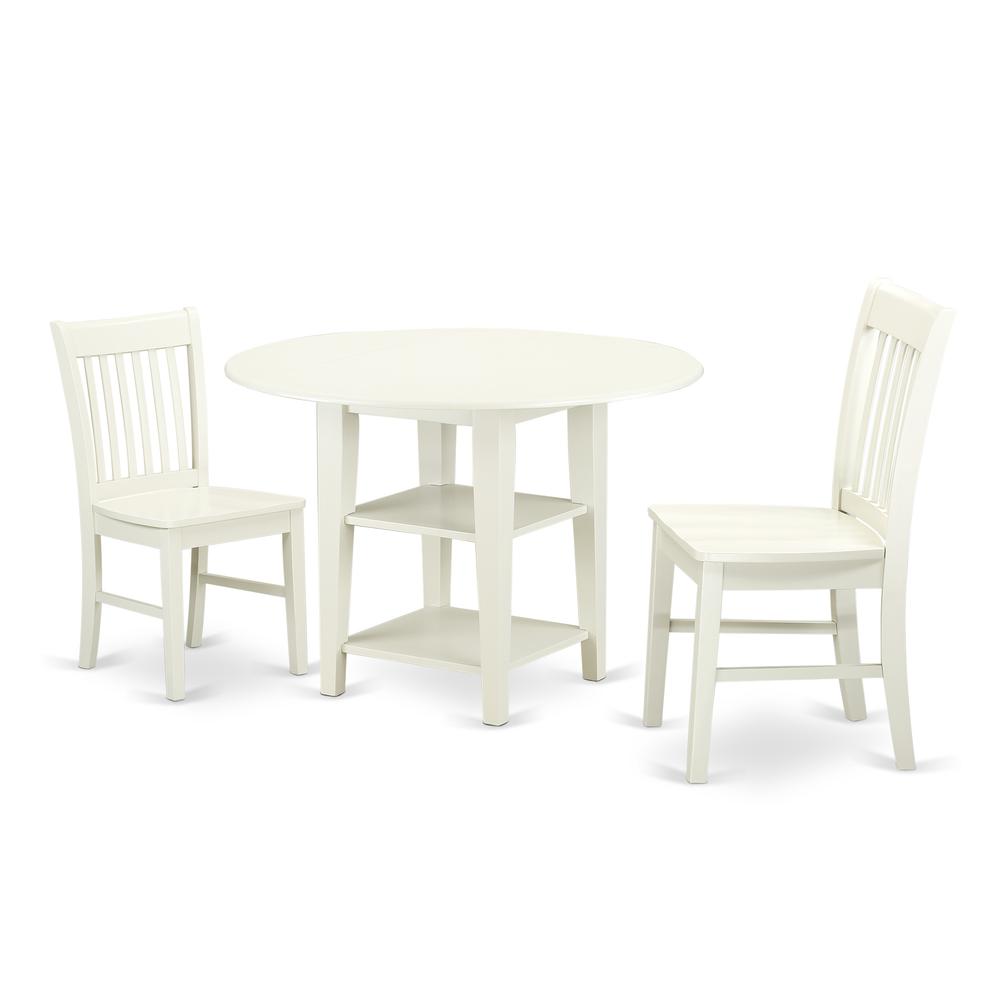 Dining Room Set Linen White SUNO3-LWH-W By East West Furniture | Dining Sets | Modishstore - 2