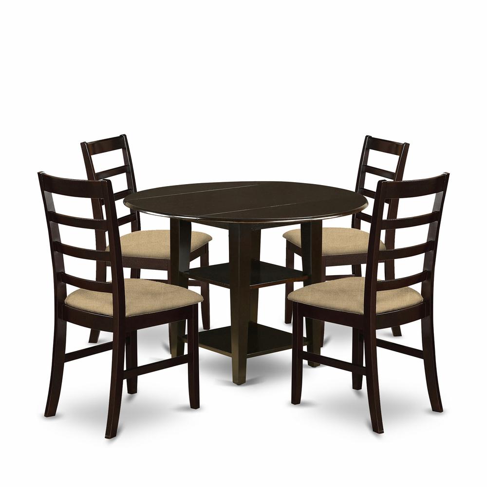 Dining Room Set Cappuccino SUPF5-CAP-C By East West Furniture | Dining Sets | Modishstore - 2
