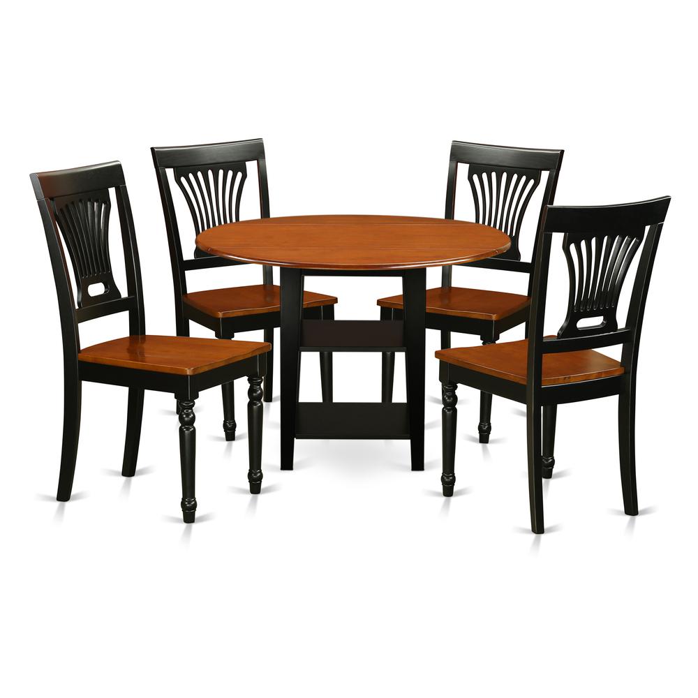 Dining Room Set Black & Cherry SUPL5-BCH-W By East West Furniture | Dining Sets | Modishstore - 2
