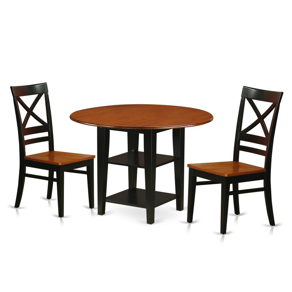 Dining Room Set Black & Cherry SUQU3-BCH-W By East West Furniture | Dining Sets | Modishstore - 2