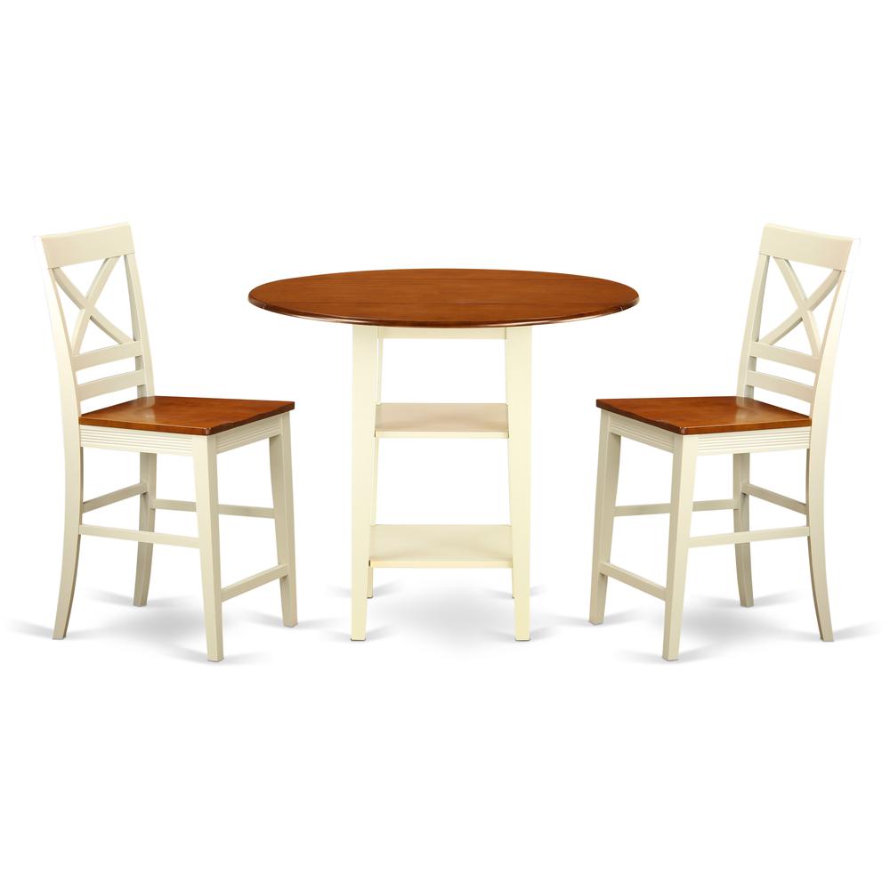 Dining Room Set Buttermilk & Cherry SUQU3H - BMK - W By East West Furniture | Dining Sets | Modishstore - 2