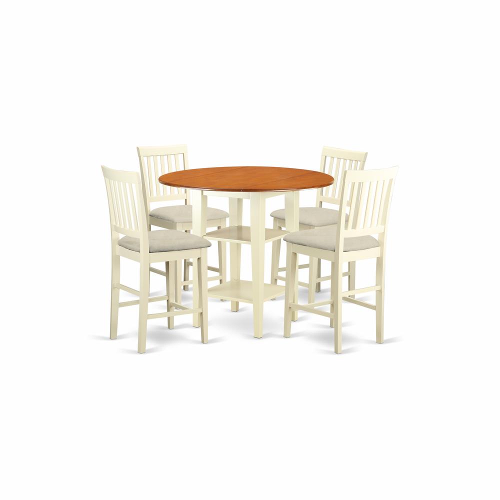 Dining Room Set Buttermilk & Cherry SUVN5H - BMK - C By East West Furniture | Dining Sets | Modishstore - 2