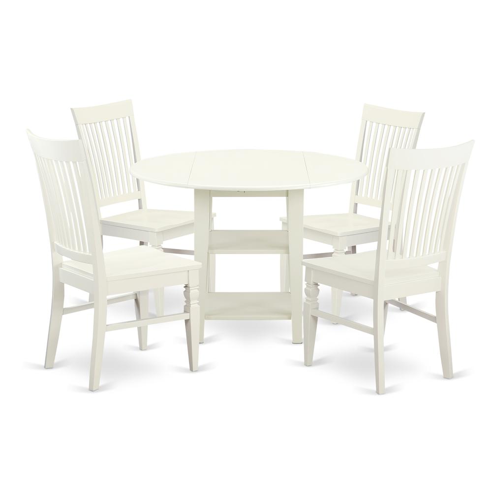 Dining Room Set Linen White SUWE5-LWH-W By East West Furniture | Dining Sets | Modishstore - 2