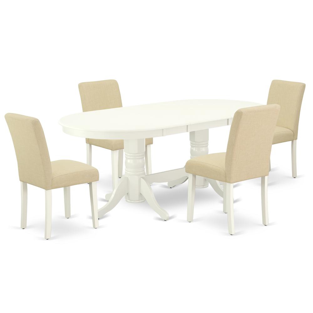 Dining Room Set Linen White VAAB5-LWH-02 By East West Furniture | Dining Sets | Modishstore - 2