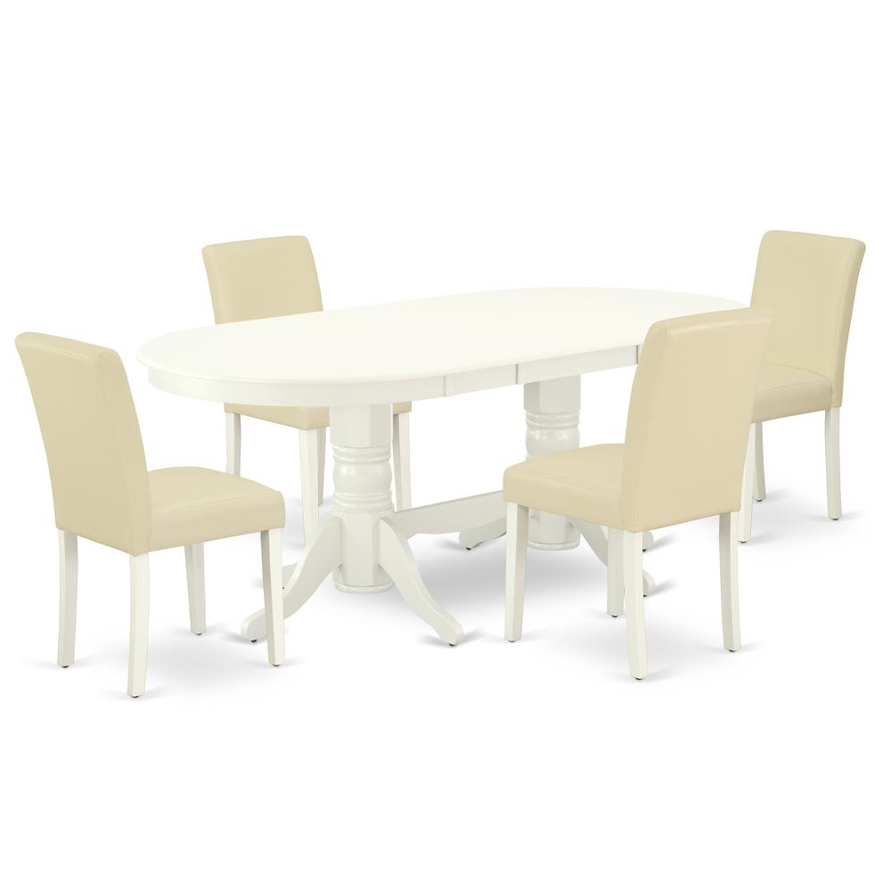 Dining Room Set Linen White VAAB5-LWH-64 By East West Furniture | Dining Sets | Modishstore - 2
