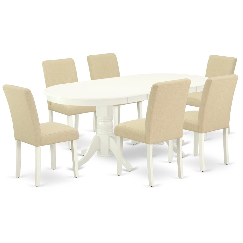 Dining Room Set Linen White VAAB7 - LWH - 02 By East West Furniture | Dining Sets | Modishstore - 2
