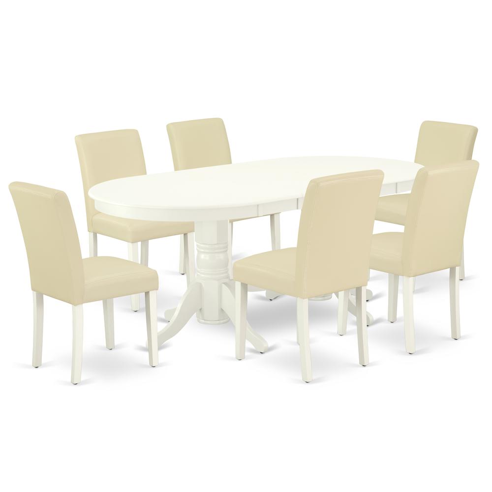 Dining Room Set Linen White VAAB7 - LWH - 64 By East West Furniture | Dining Sets | Modishstore - 2