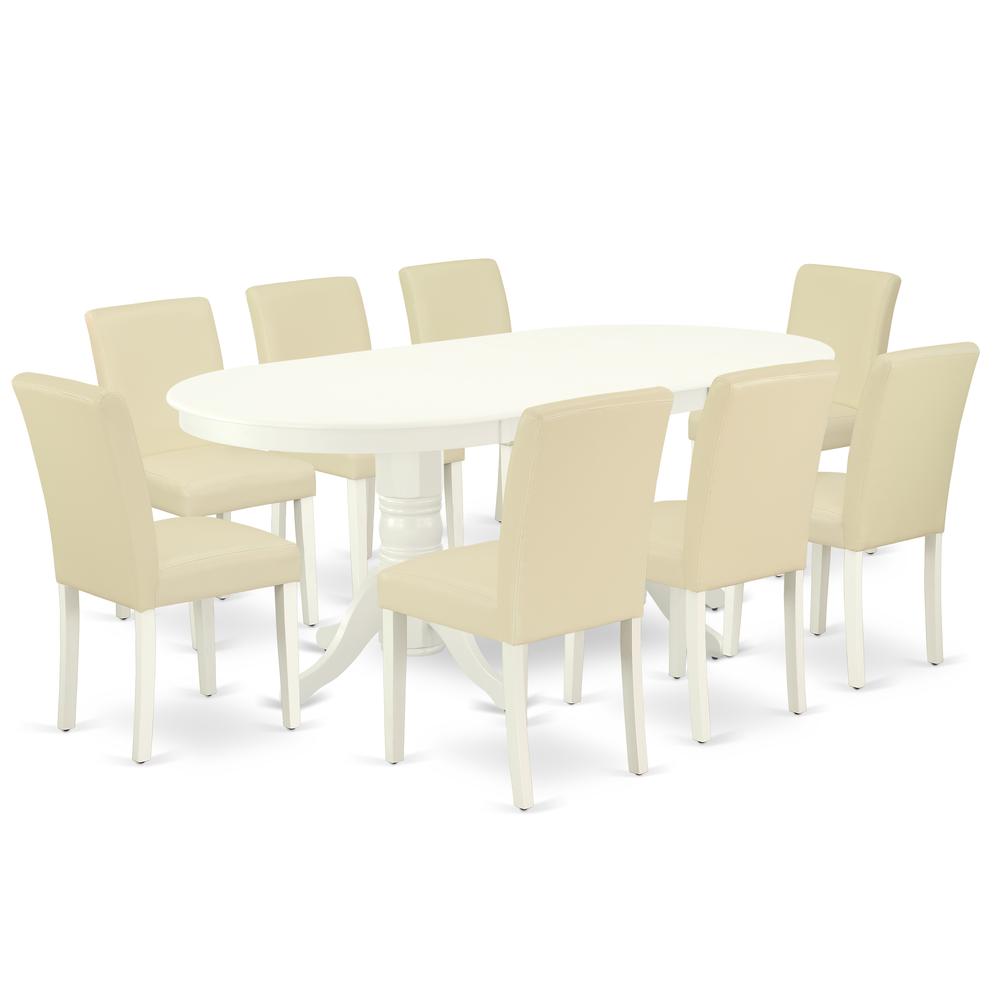 Dining Room Set Linen White VAAB9-LWH-64 By East West Furniture | Dining Sets | Modishstore - 2