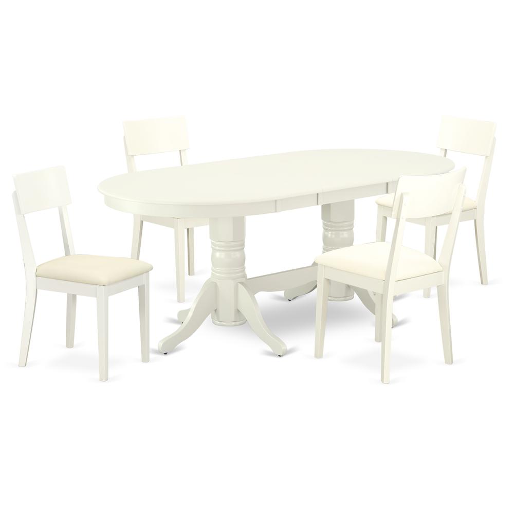 Dining Room Set Linen White VAAD5-LWH-LC By East West Furniture | Dining Sets | Modishstore - 2