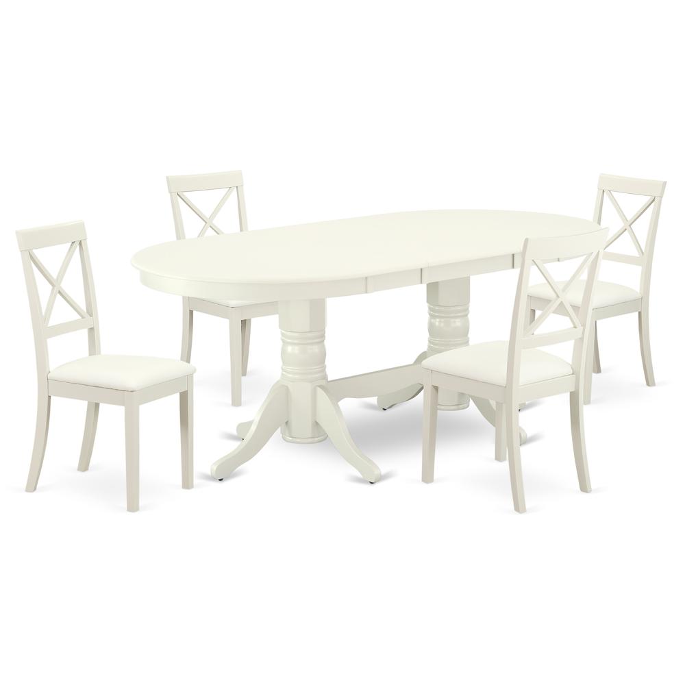 Dining Room Set Linen White VABO5-LWH-LC By East West Furniture | Dining Sets | Modishstore - 2