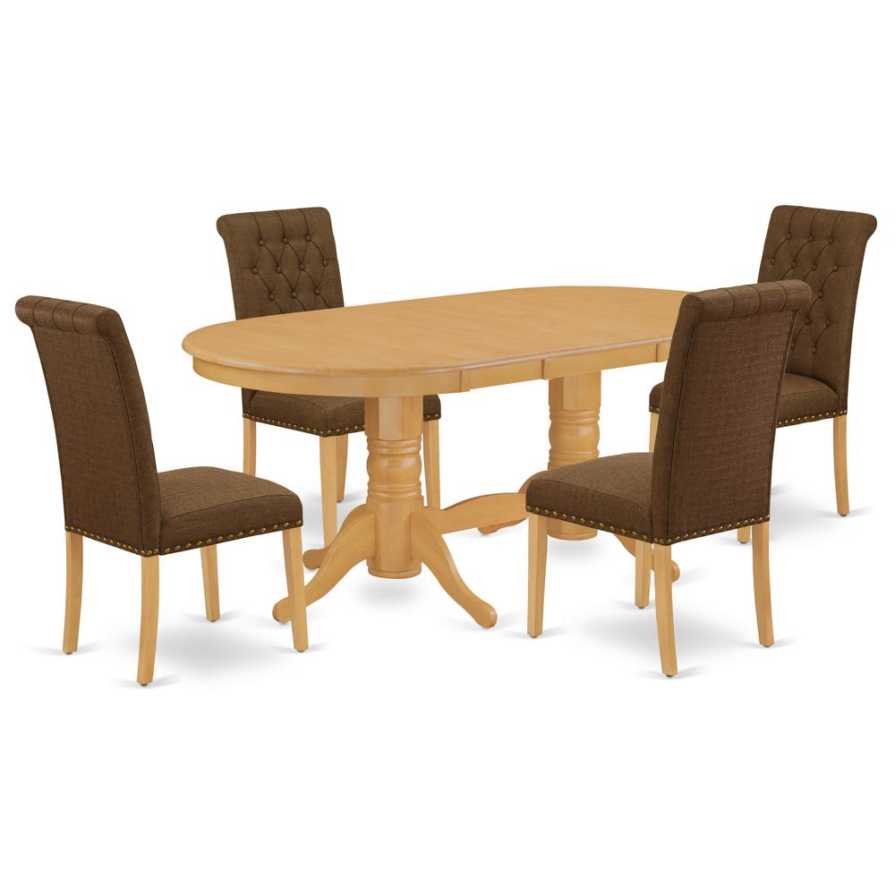 Dining Room Set Oak VABR5-OAK-18 By East West Furniture | Dining Sets | Modishstore - 2