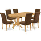 Dining Room Set Oak VABR7-OAK-18 By East West Furniture | Dining Sets | Modishstore - 2