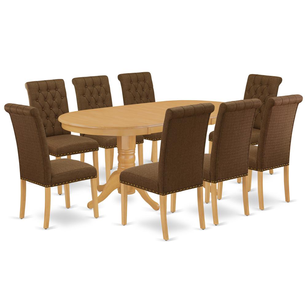 Dining Room Set Oak VABR9-OAK-18 By East West Furniture | Dining Sets | Modishstore - 2