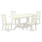 Dining Room Set Linen White VADA5-LWH-W By East West Furniture | Dining Sets | Modishstore - 2