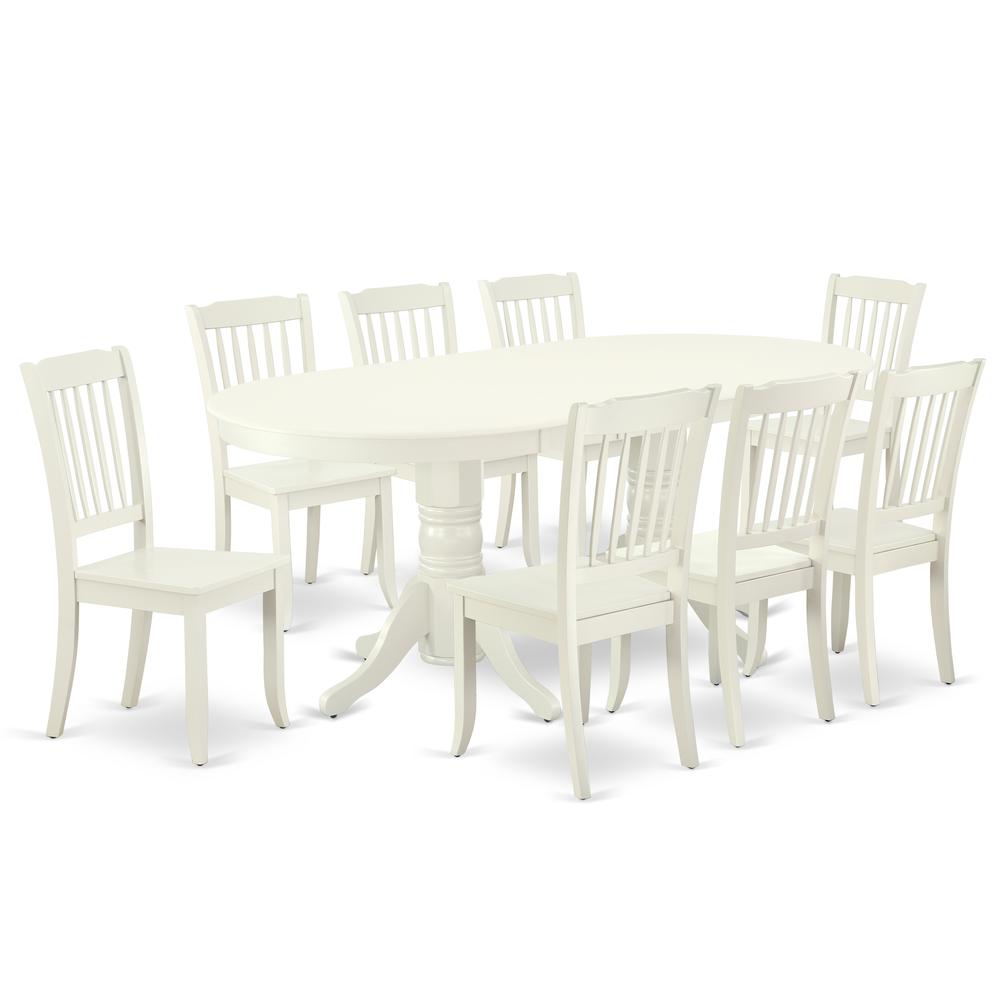 Dining Room Set Linen White VADA9-LWH-W By East West Furniture | Dining Sets | Modishstore - 2