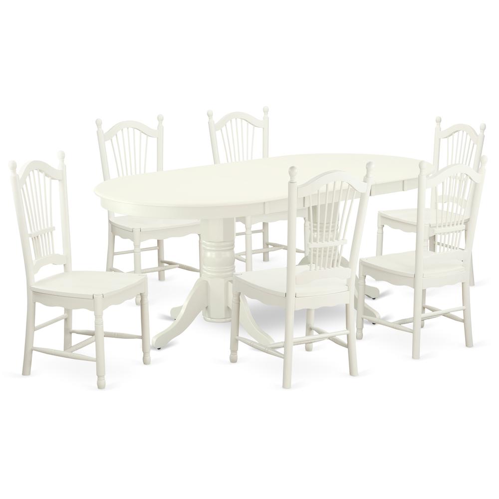 Dining Room Set Linen White VADO7-LWH-W By East West Furniture | Dining Sets | Modishstore - 2
