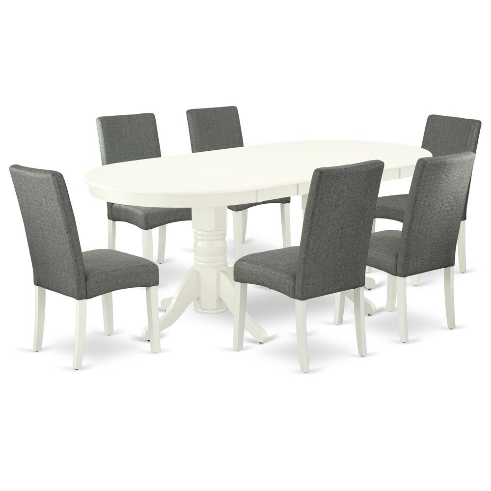 Dining Room Set Linen White VADR7 - LWH - 07 By East West Furniture | Dining Sets | Modishstore - 2