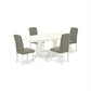 Dining Room Set Linen White VAEN5-LWH-06 By East West Furniture | Dining Sets | Modishstore - 2