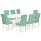 Dining Room Set Linen White VAEN9-LWH-57 By East West Furniture | Dining Sets | Modishstore - 2