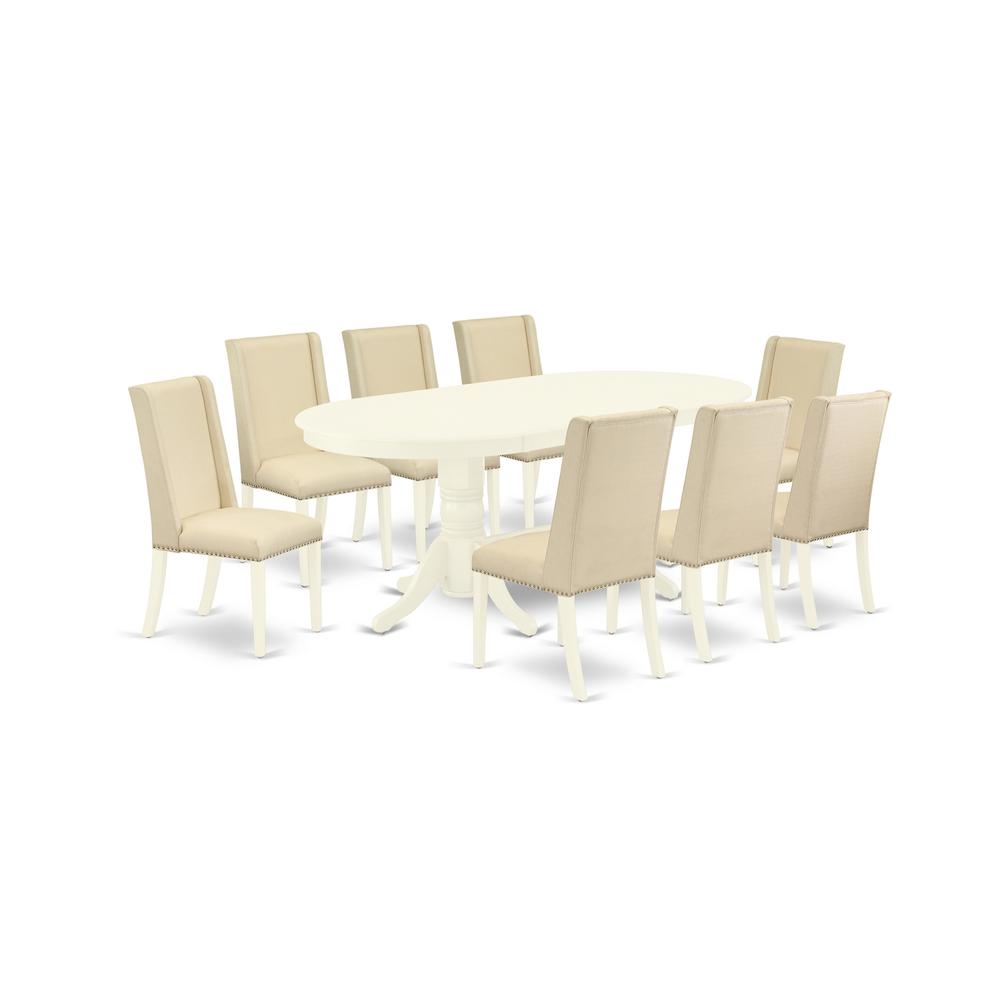 Dining Room Set Linen White VAFL9 - LWH - 01 By East West Furniture | Dining Sets | Modishstore - 2