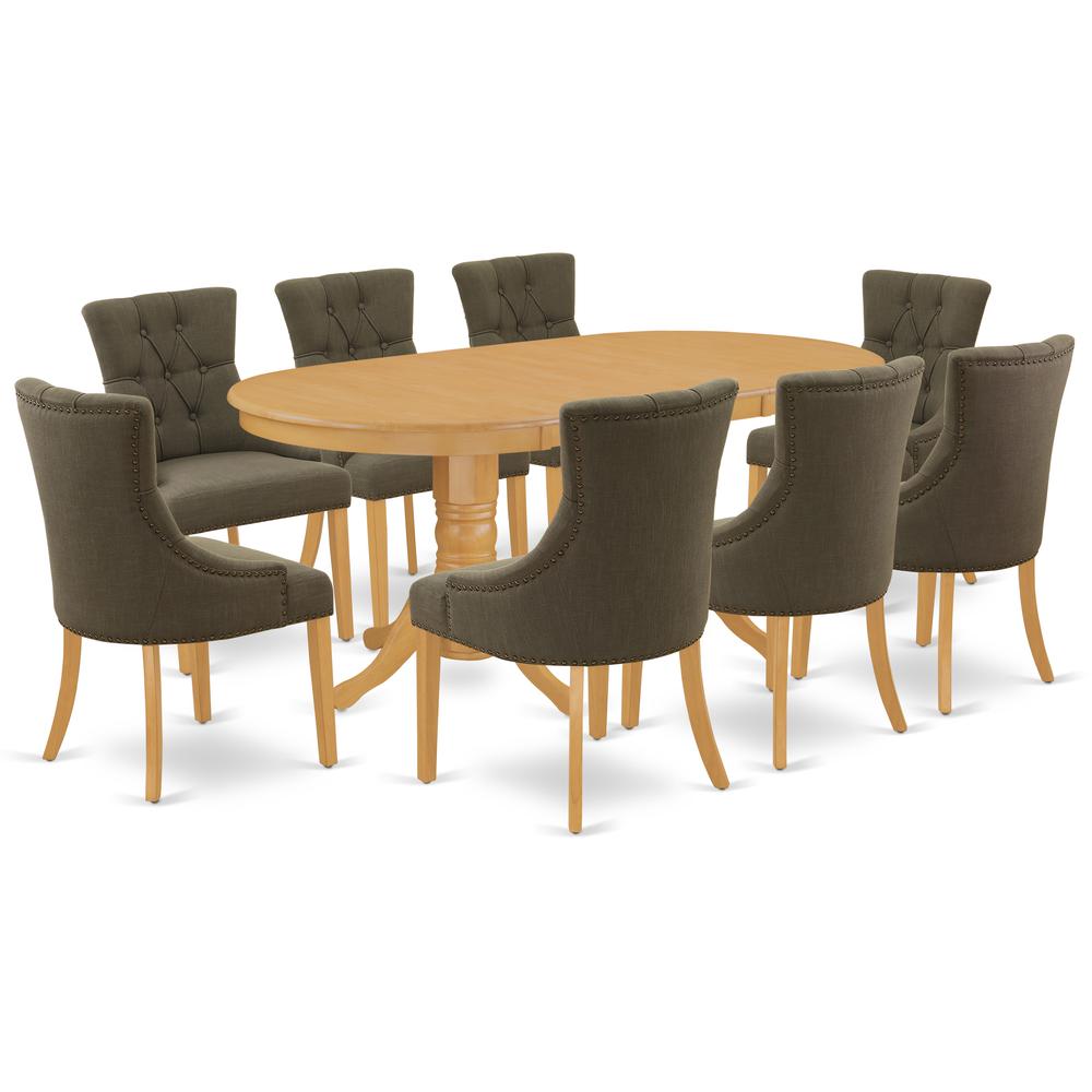 Dining Room Set Oak VAFR9-OAK-20 By East West Furniture | Dining Sets | Modishstore - 2