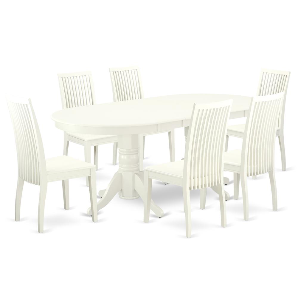 Dining Room Set Linen White VAIP7-LWH-W By East West Furniture | Dining Sets | Modishstore - 2