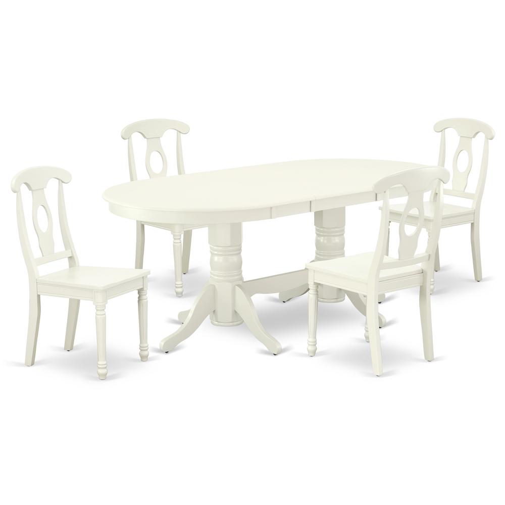 Dining Room Set Linen White VAKE5-LWH-W By East West Furniture | Dining Sets | Modishstore - 2