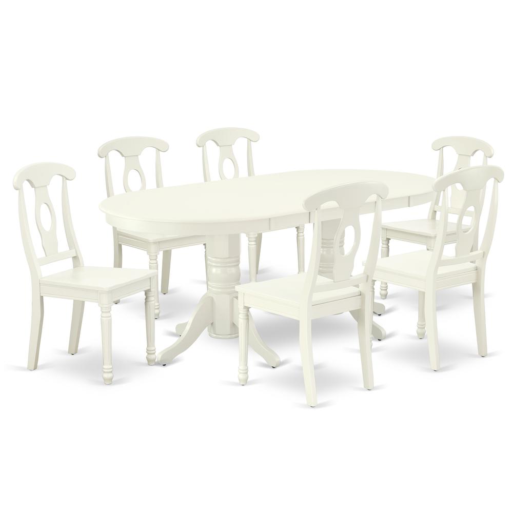 Dining Room Set Linen White VAKE7-LWH-W By East West Furniture | Dining Sets | Modishstore - 2