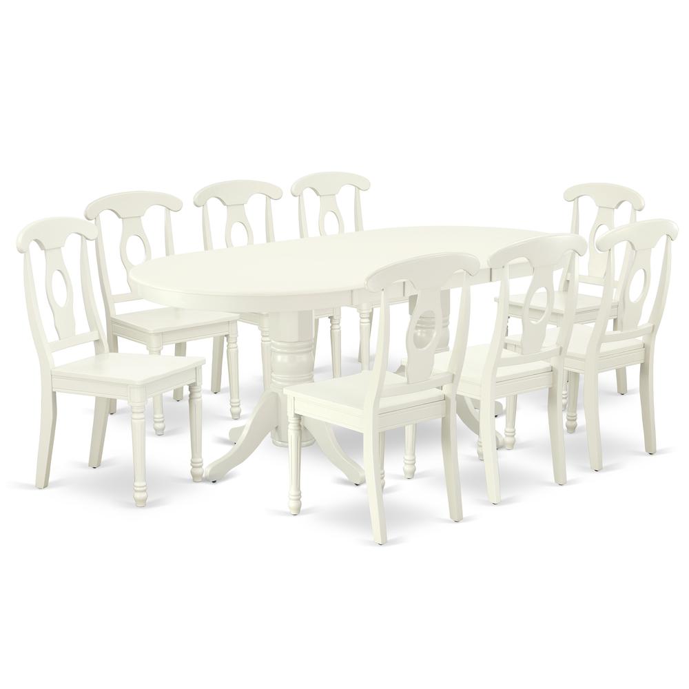 Dining Room Set Linen White VAKE9-LWH-W By East West Furniture | Dining Sets | Modishstore - 2