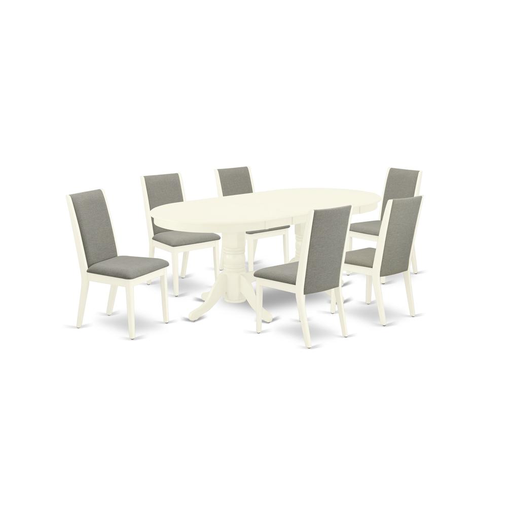 Dining Room Set Linen White VALA7 - LWH - 06 By East West Furniture | Dining Sets | Modishstore - 2